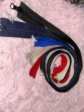 Assorted Color Zipper Bundle - Red, Blue, Black, Navy, Cream